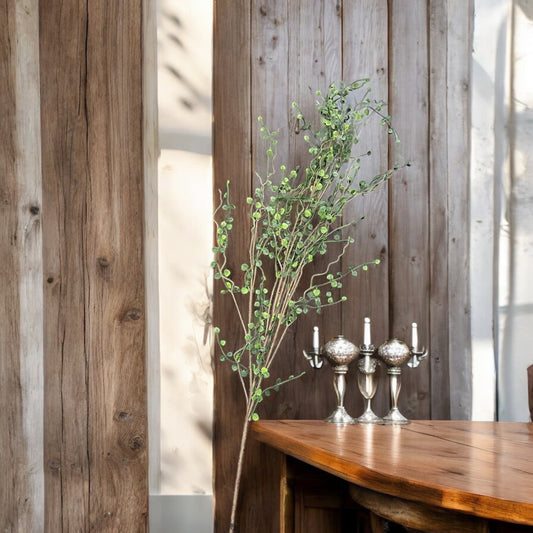 Home Decor Branch Stem with Green Leaves