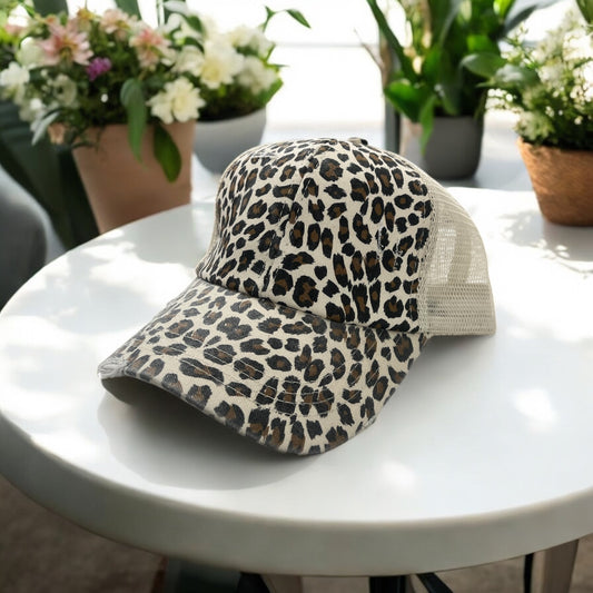 Distressed Baseball Caps with Crisscross backing