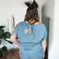 High Waist Chambray Mini Shorts