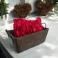 Wooden Basket Home Decor with Metal Handles