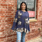 Indigo Knitted Patterned Long Sleeve