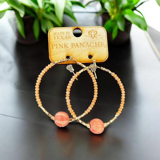 Circle Earring with Raffia Bead