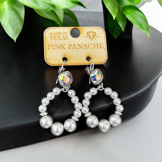 Pearl Bead Earring with Austrian Crystal