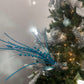 Turquoise Glittery Branch Stem Decor