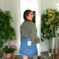 Cello Medium Denim High Rise Mini Skirt with Closure