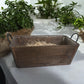 Wooden Basket Home Decor with Metal Handles