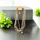 Glass Bead Gold Tone Necklace with Austrian Crystal