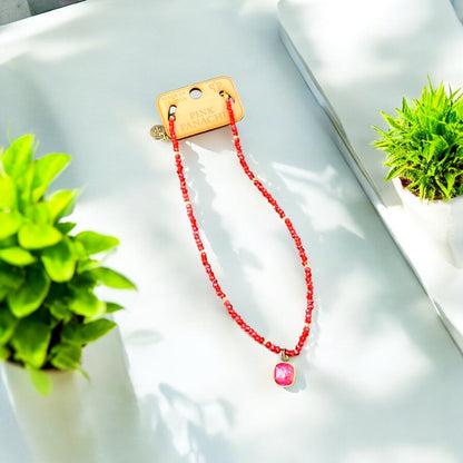 Faceted Bead Choker Necklace with Austrian Crystal