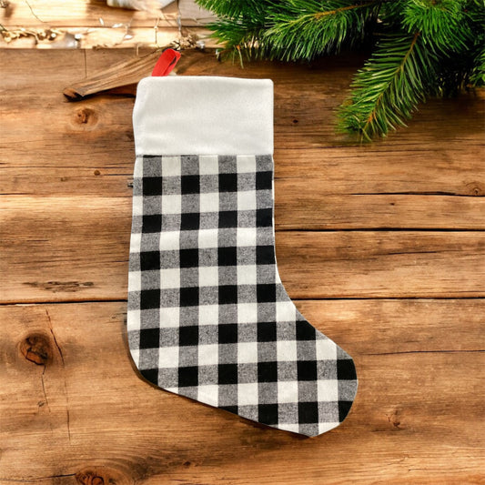 Black and White Checkered Stocking