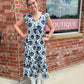 V Neck Floral Maxi Dress