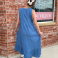 Blue V Neck Maxi Dress