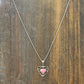Vintage Sterling Silver Filigree Heart w/Pink Stone Pendant Necklace