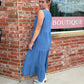 Blue V Neck Maxi Dress