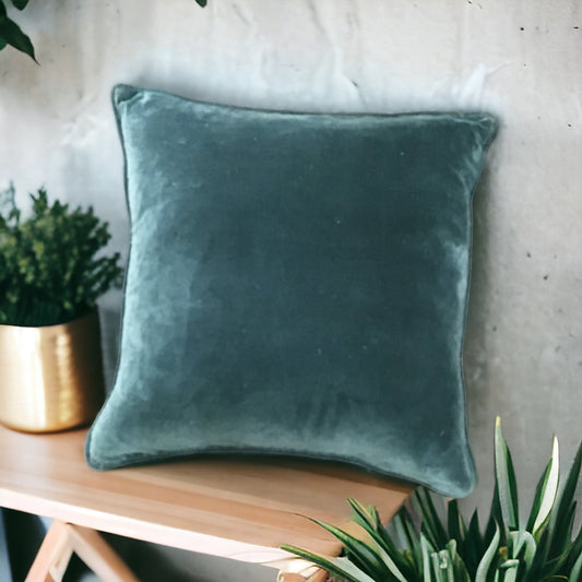 Slate Blue Velvet Pillow