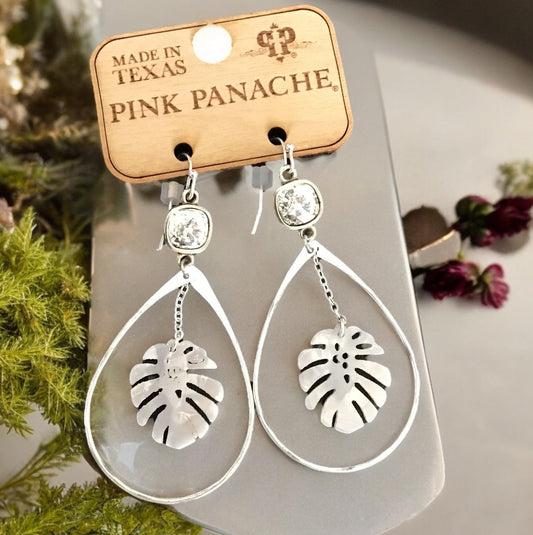 Silver Leaf Drop Earrings