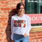 “Spooky Season” Sequin Decorative White Long Sleeve Top