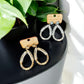 Bamboo Tube and Disc Bead Teardrop Earring