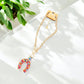 Multicolor Seed Bead Horseshoe Necklace with Rhinestones