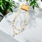 Mixed Multicolor Linked Beads and Chain Necklace