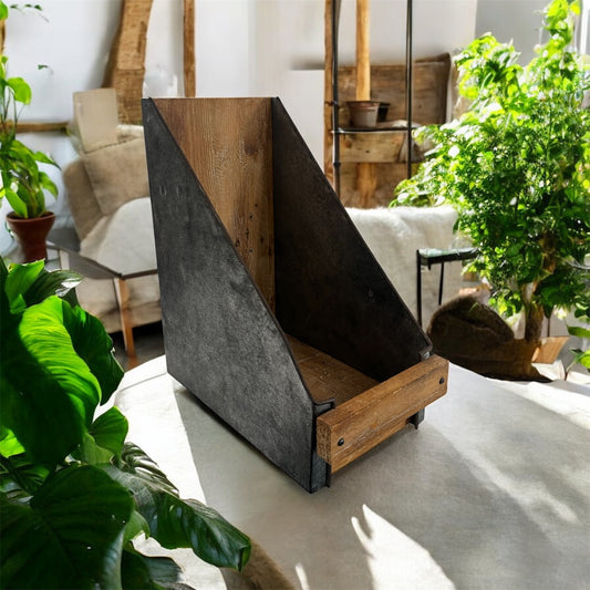 Galvanized Wooden File Holder