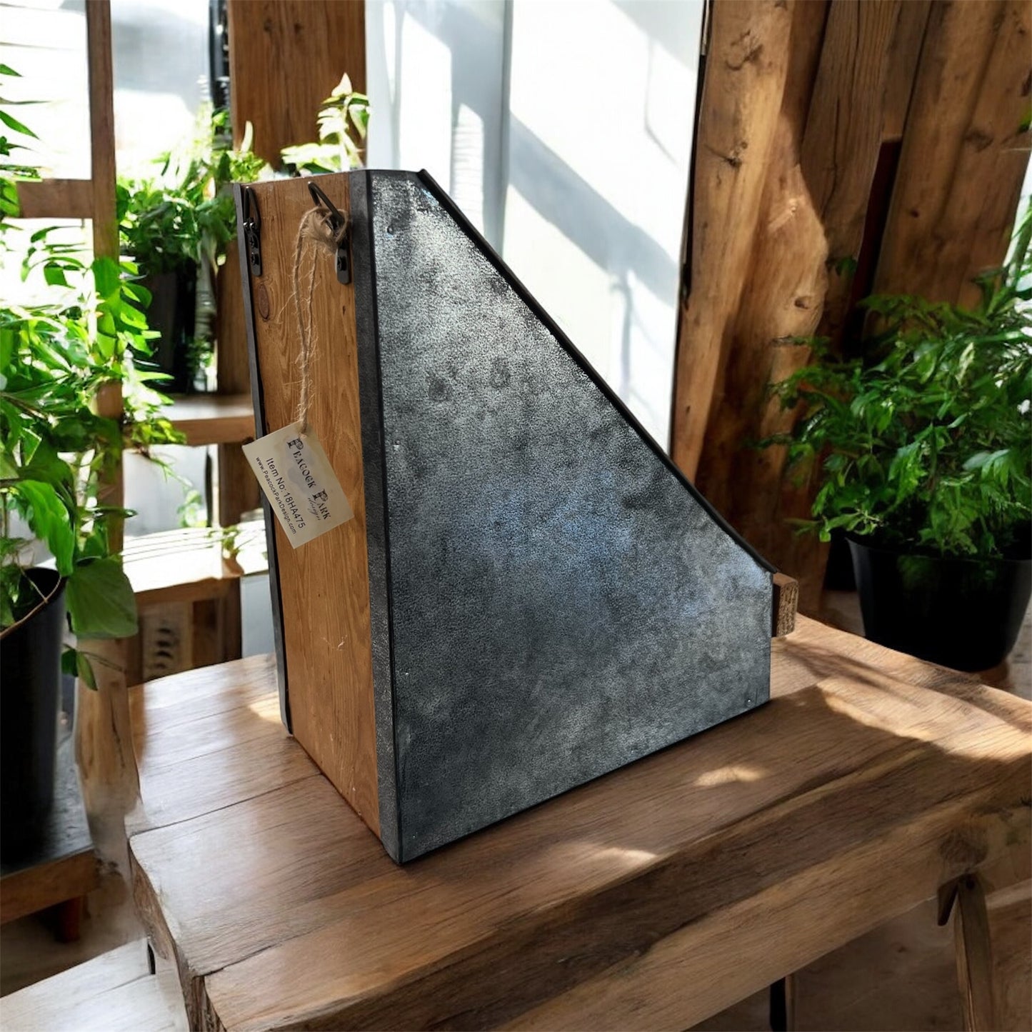 Galvanized Wooden File Holder
