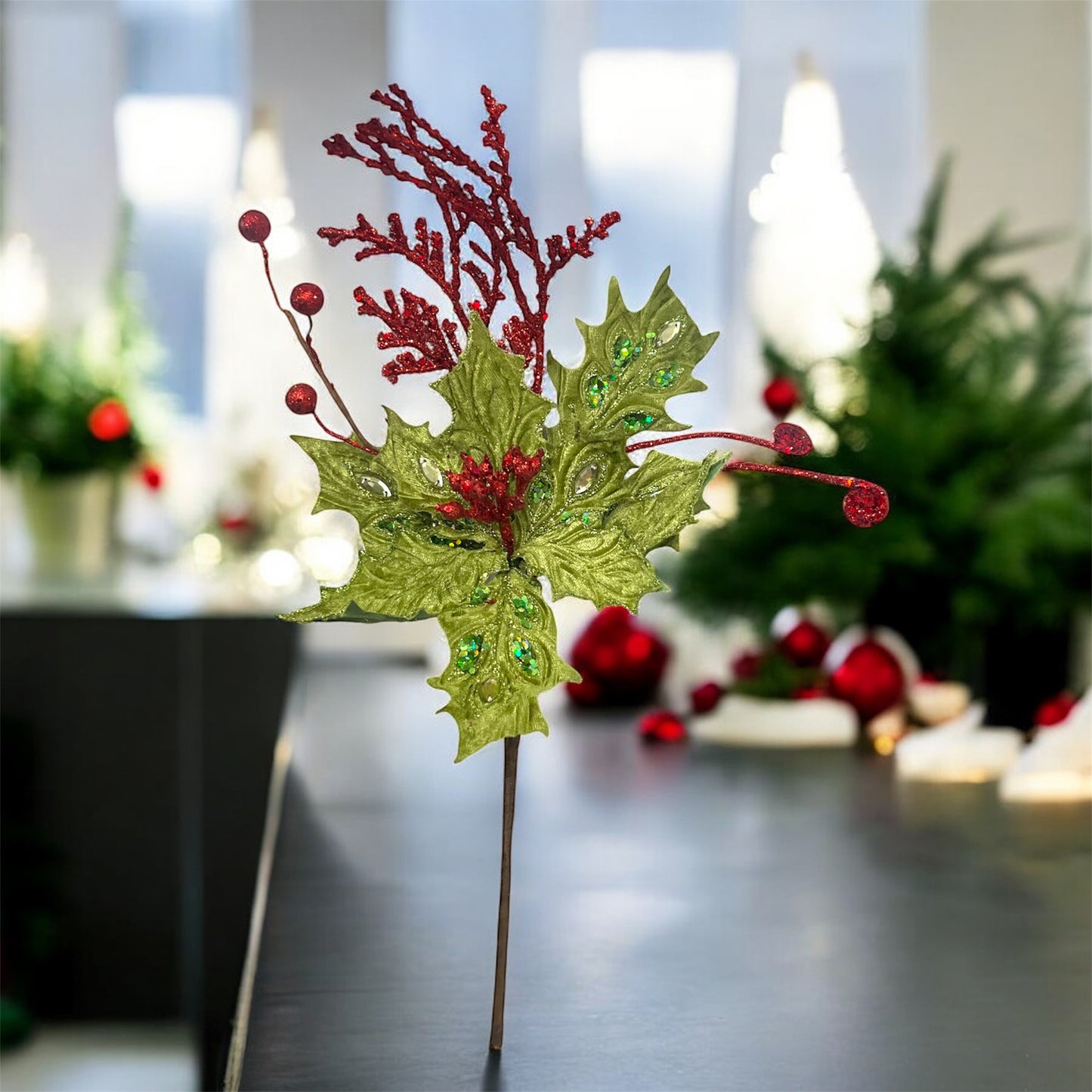 Bejeweled Christmas Flower Decoration