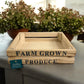 Antique Farm Grown Produce Wooden Crate