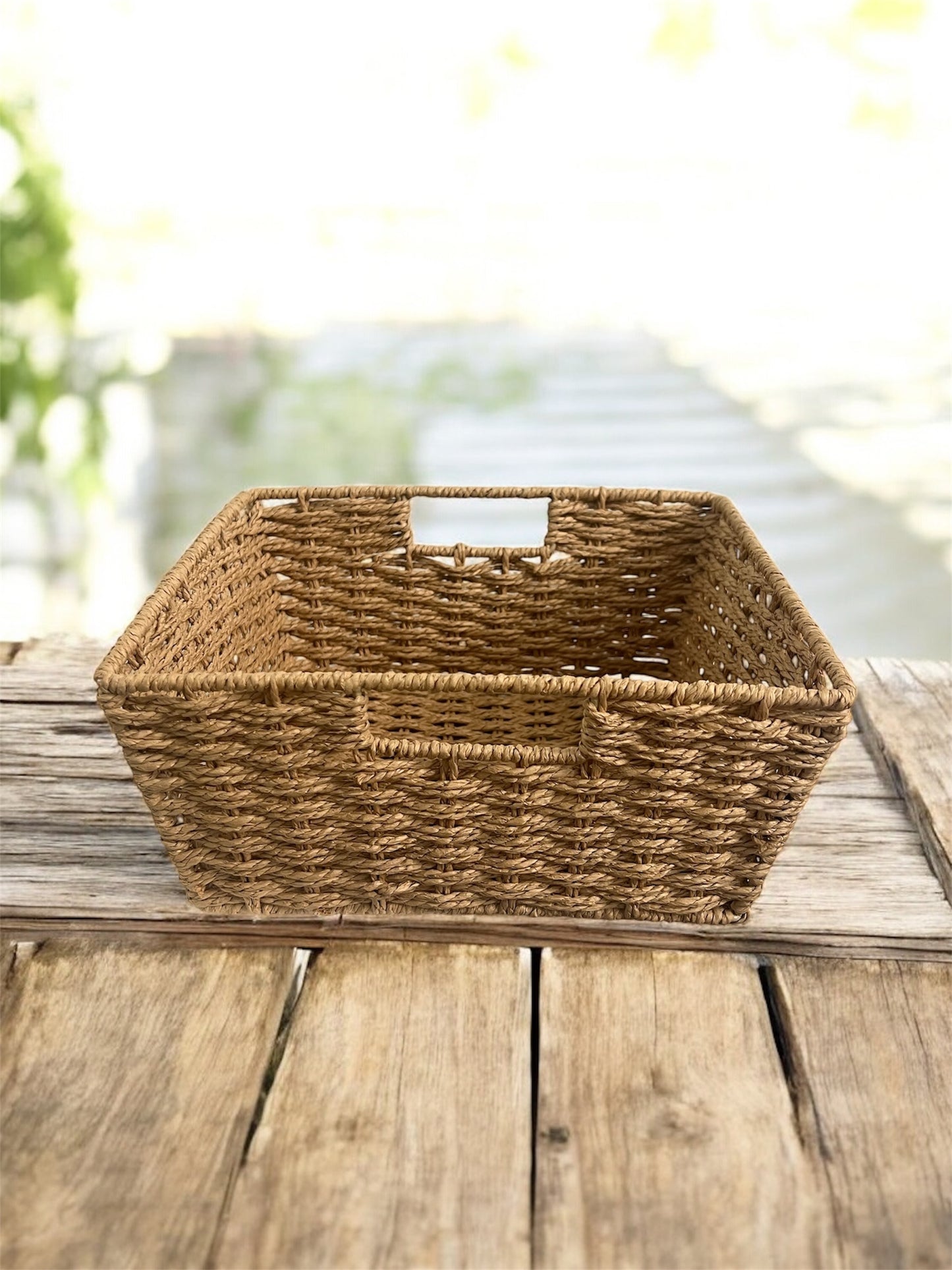 Woven Light Tan Storage Basket