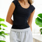 Cap Sleeve Scoop Neck Top