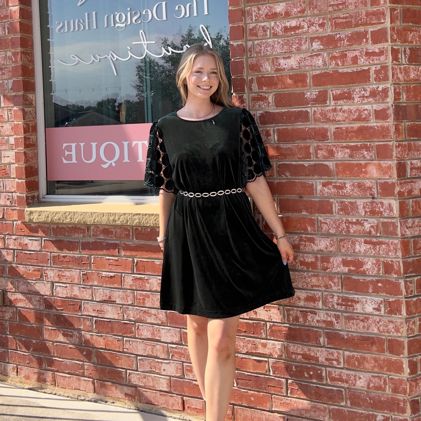 Emerald Green Velvet Dress