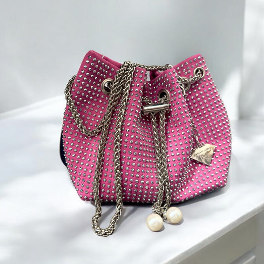 Rhinestone Rena Drawstring Handbag