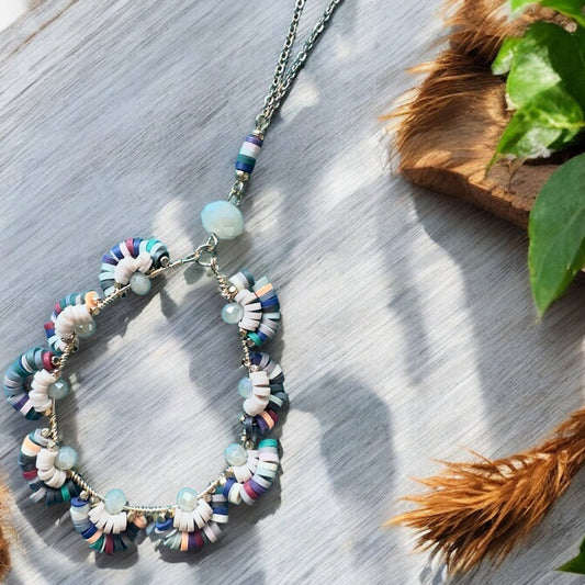 Multicolored Teardrop Pendant Necklace