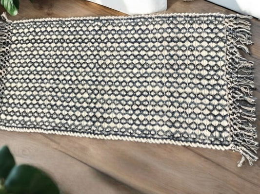 Blue & White Wool Rug