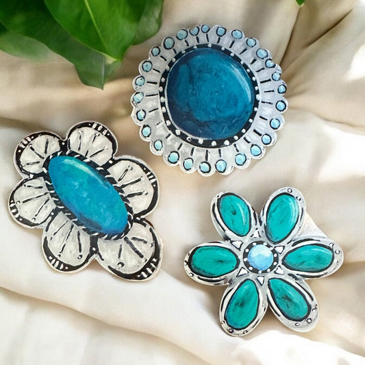 Turquoise Concho Magnets