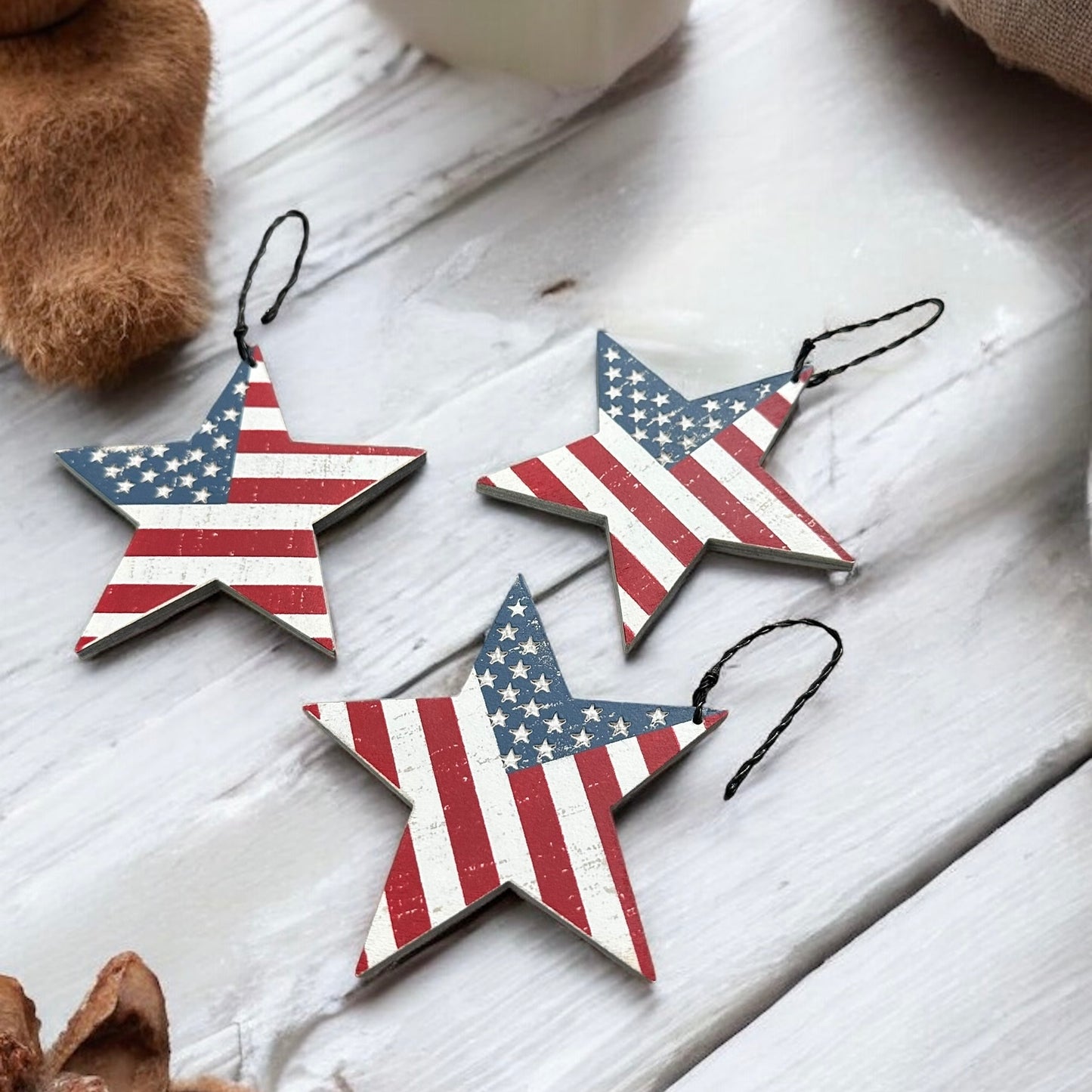 American Flag Star Ornament