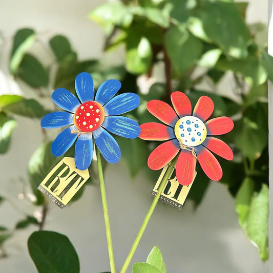 Red, White, & Blue Flowers Stake