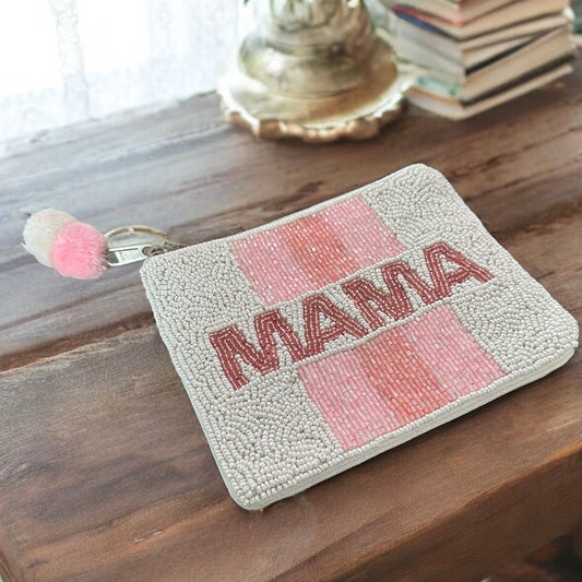 Beaded “MAMA” Coin Purse