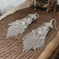 Silver Tribal Drop Earrings