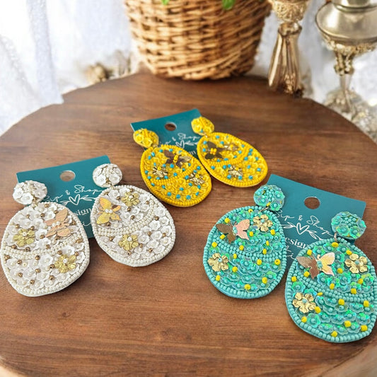 Beaded Easter Egg Earrings