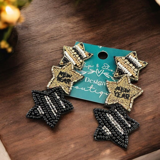 New Years Star Earrings